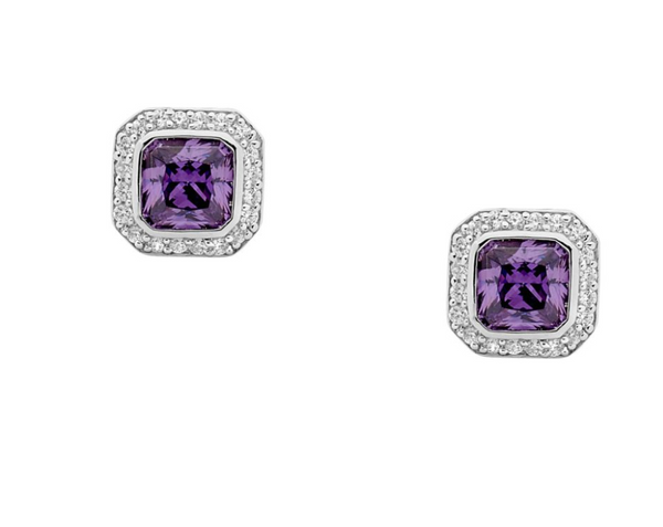 Amethyst CZ w/ White CZ Claw Halo - Earring/ Necklace