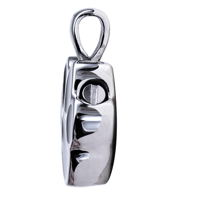 Stainless Steel/Black Enamel Paw Print Memorial Urn Pendant with Screw Opening