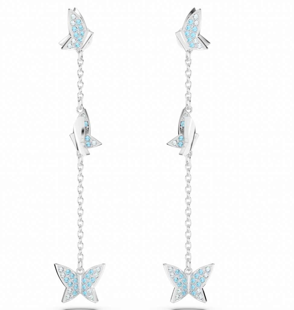 Lilia Blue Butterfly Drop Earrings
