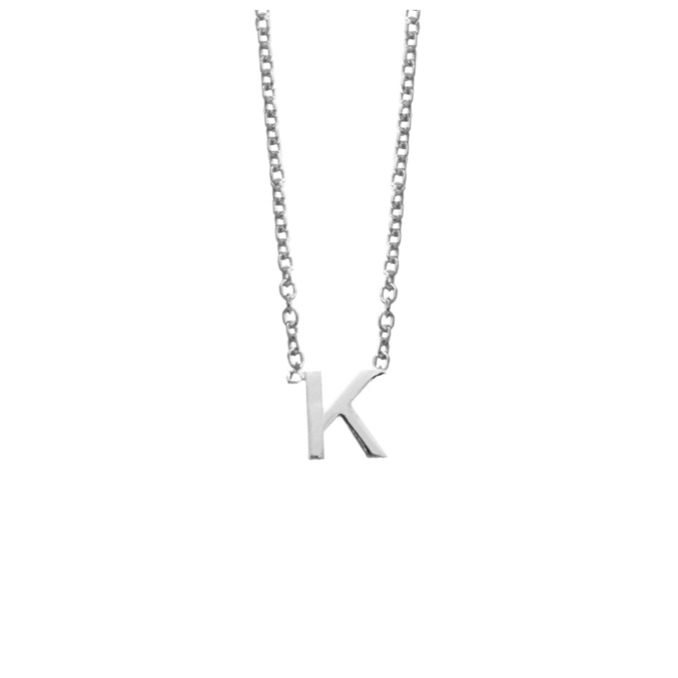 Petite Initial Letter Sterling Silver Necklaces