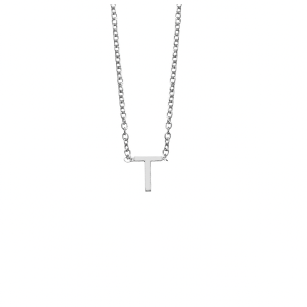 Petite Initial Letter Sterling Silver Necklaces