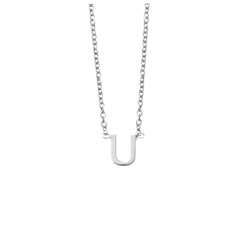 Petite Initial Letter Sterling Silver Necklaces