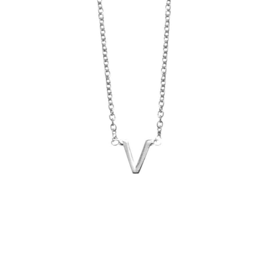 Petite Initial Letter Sterling Silver Necklaces