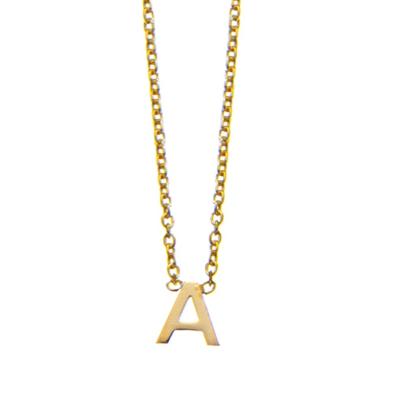 Petite Initial Letter Gold Necklaces