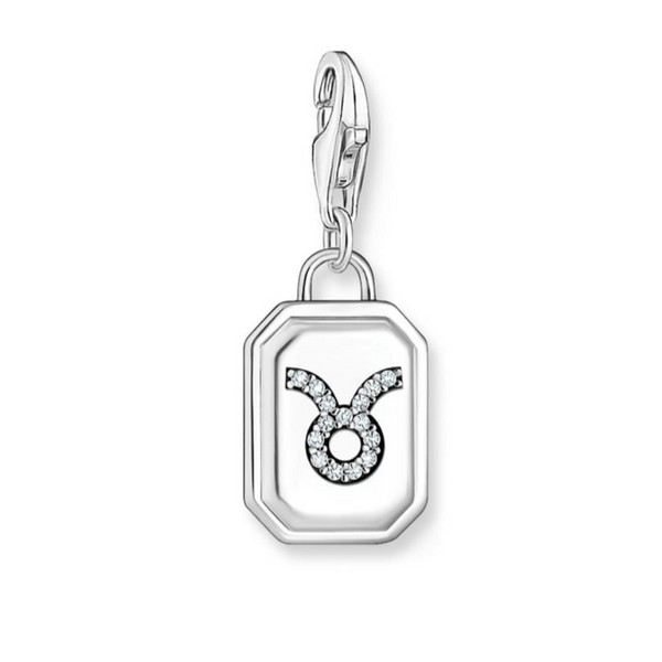 Zodiac Sign - Taurus with CZ Silver Charm