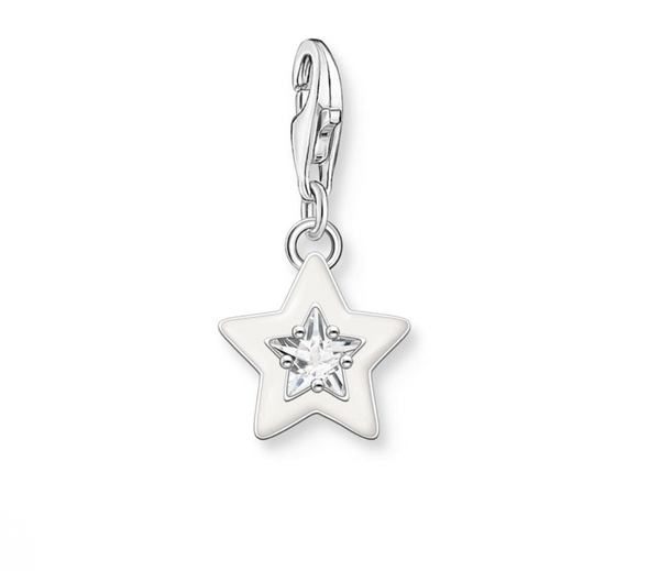 White Star with CZ Silver Charm