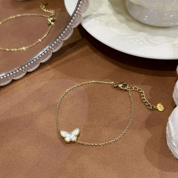 Butterfly MOP Shell Gold - Bracelet, Earring & Necklace
