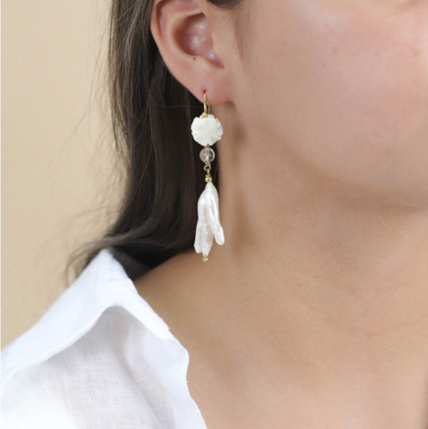 PONDICHERY Fresh Water pearl Hook Earrings