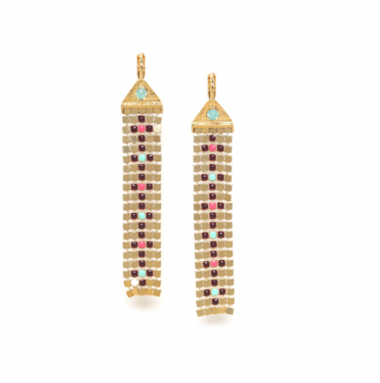 NOEMIE 5 Rows Mesh Chain French Hook Earrings