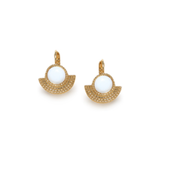 ELLEN Crytallized French Hook Earrings
