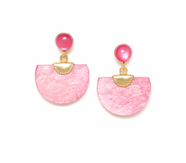 LENA Laminated Capiz Post Earrings