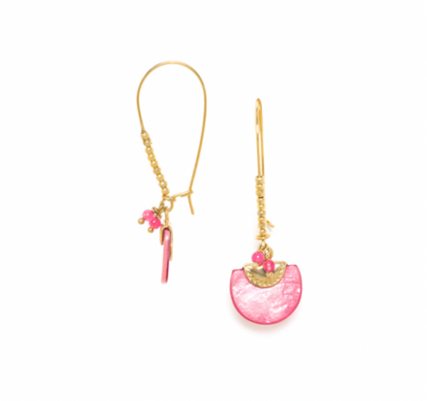 LENA Pink Medium Hook Earrings