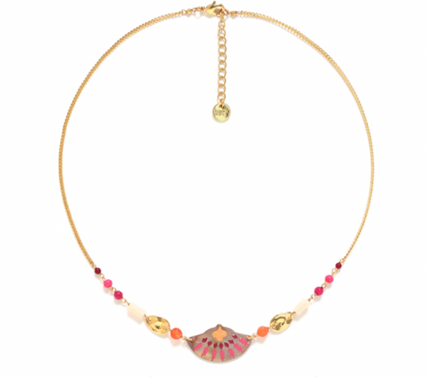 YOKO Looped Bead + Enamel Shell Necklace