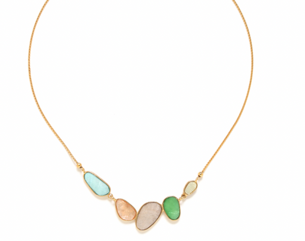 VICTOIRE 5 Oval Laminated Capiz Necklace