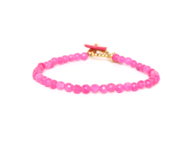 LENA Pink Button Stretch Bracelet
