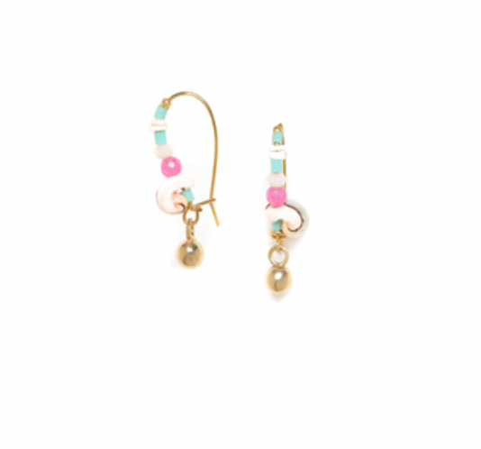 EMILY Woven Ball Dangle Medium Hook Earrings