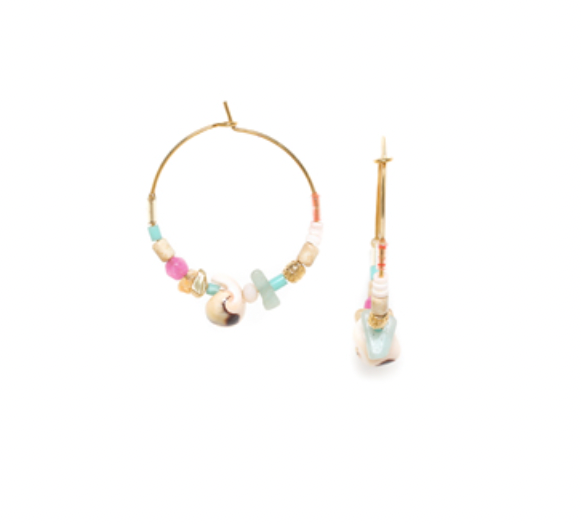 EMILY Woven Bead Creole Earrings