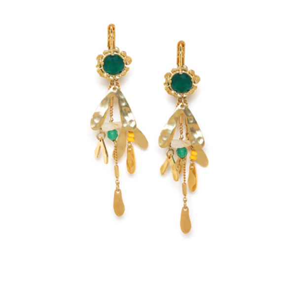 MATHILDE Flower with Dangles French Hook Earrings
