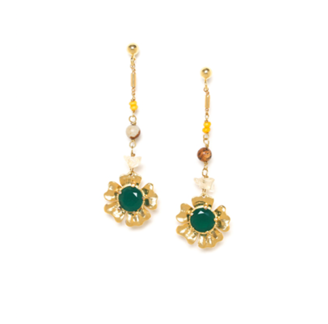 MATHILDE Flower Dangle Post Earrings