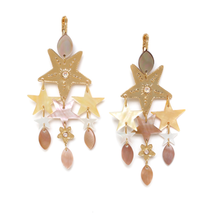 ESTRELLA Multi-Dangle Stars French Hook Earrings