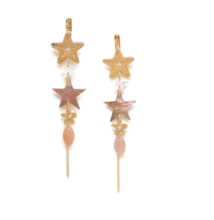 ESTRELLA Metal Star French Hook Earrings