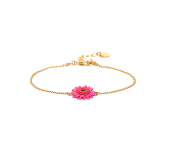 RUBY Pink Gerbera Flower Bracelet