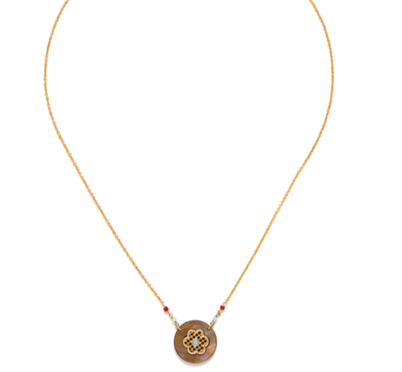 SELENA Round Disc Pendant Necklace