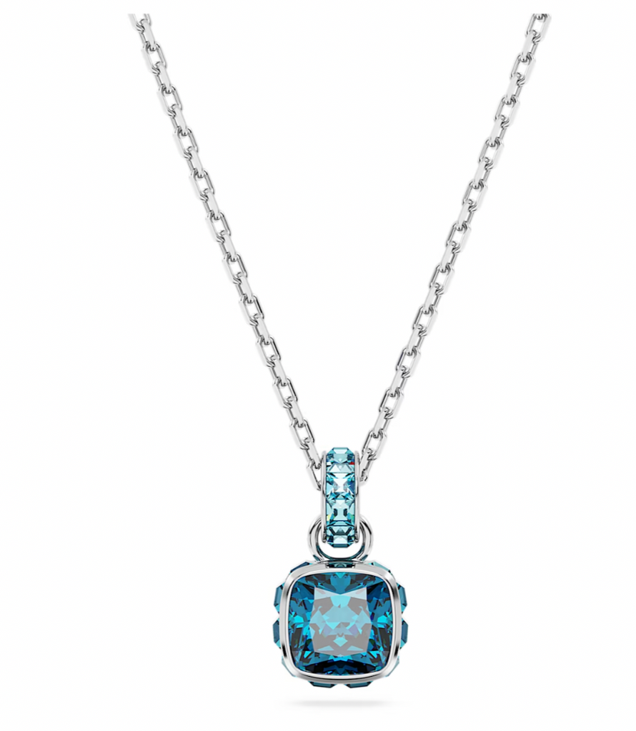 Birthstone December Blue Square - Necklace & Earrings