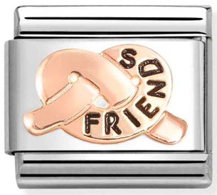 Friends - Friends Knot with Black Enamel Rosegold Charm