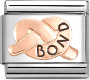 Symbols - Bond Knot with Black Enamel Rosegold Charm