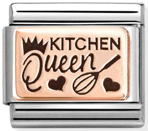 Hobbies - Kitchen Queen with Black Enamel Rosegold Charm