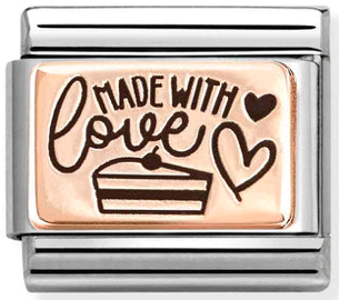 Hobbies - Made with Love with Black Enamel Rosegold Charm