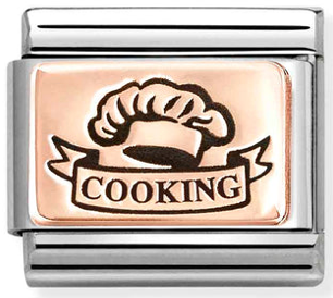 Hobbies - Cooking Chefs Hat with Black Enamel Rosegold Charm