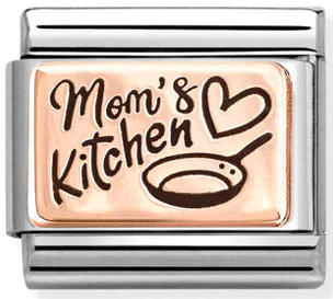 Mom's Kitchen Rosegold & Black Enamel Charm