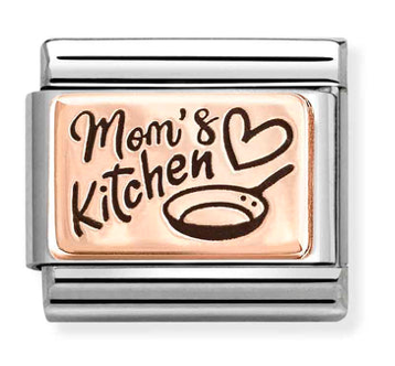 Mom's Kitchen Rosegold & Black Enamel Charm