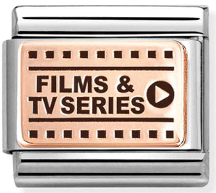 Films & TV Series Rosegold & Black Enamel Charm