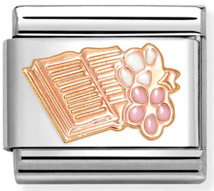 Hobbies - Book with Flowers Rosegold Charm