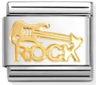 Hobbies - Rock Electric Guitar Gold Charm