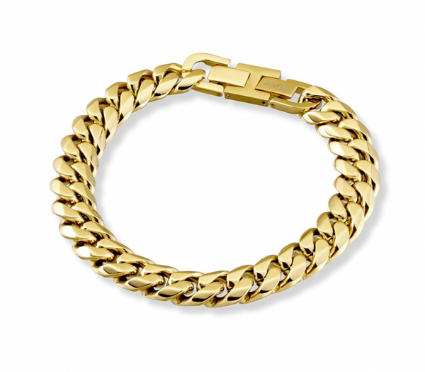 Bracelet -  Blaze S/Steel YGP 12mm Cuban Link