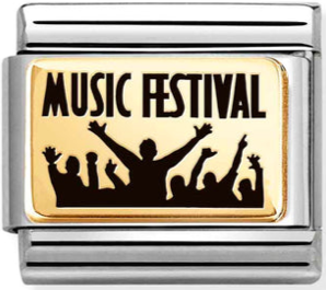 Occasions - Music Festival with Black Enamel Gold Charm