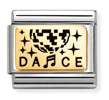 Occassion - World of Dance (Mirror Ball) Gold & Black Enamel Charm