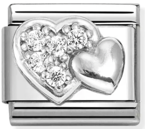 Love - Raised Heart & CZ Silver Charm