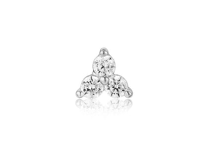 Ear Edit - Trio Sparkle Silver Barbell Single Studs