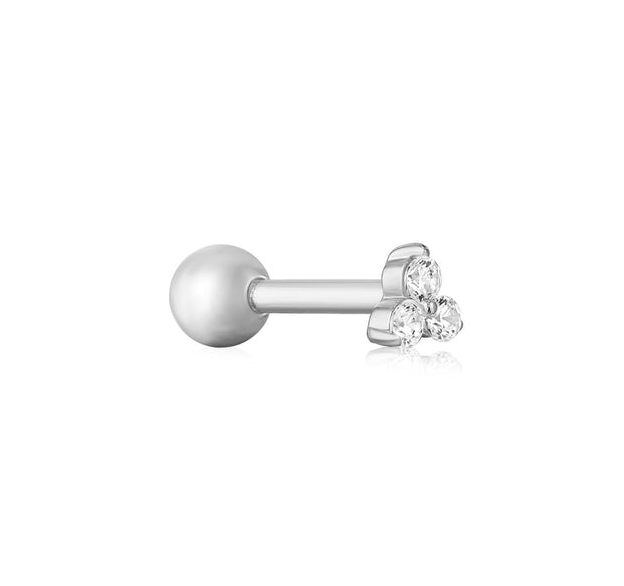 Ear Edit - Trio Sparkle Silver Barbell Single Studs