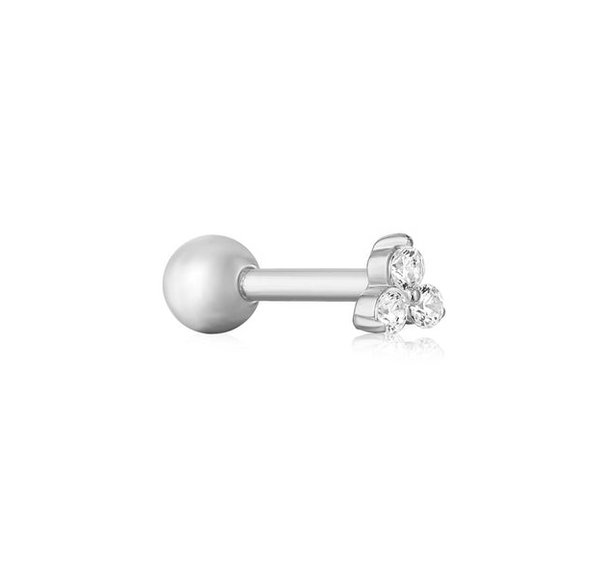 Ear Edit - Trio Sparkle Silver Barbell Single Studs