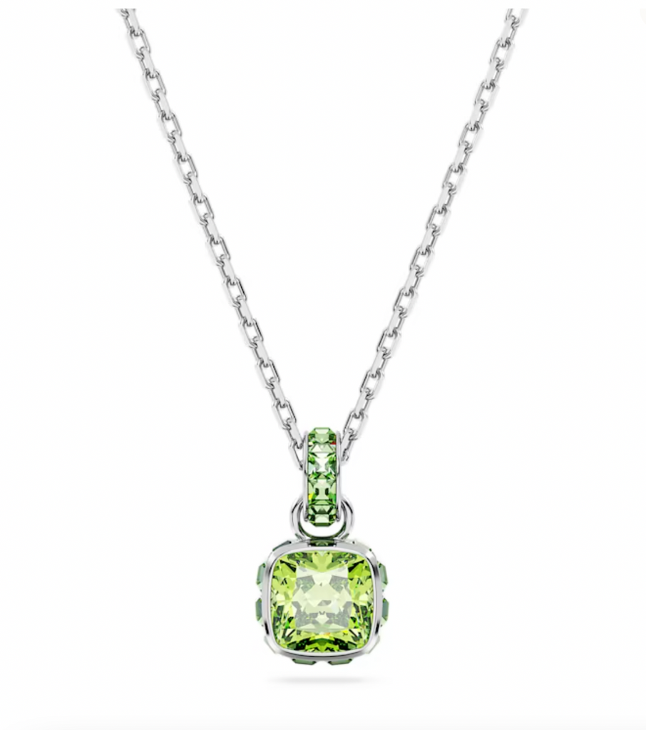 Birthstone August Green Square - Necklace & Earrings