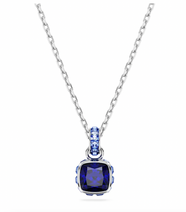 Birthstone: September Blue Square Necklace & Earring
