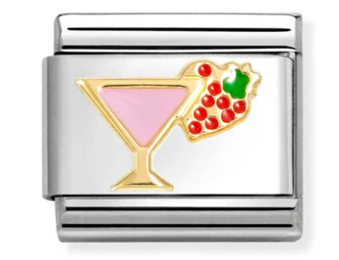 Pink Cocktail Gold Charm