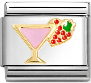 Pink Cocktail Gold Charm