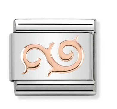 Swirl Rsegold Charm